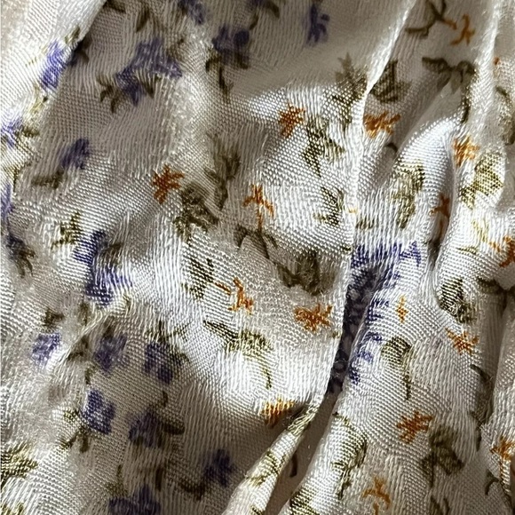 IVORY LANE paisley Floral Flutter Sleeves Smocked Blouse NWOT M Soft Pretty boho - Picture 6 of 12